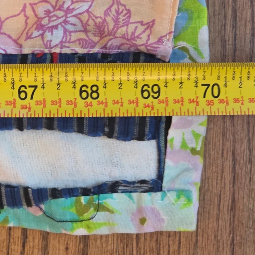 Vintage Handmade Patchwork Quilt Plaid Floral 1960s Farmhouse Americana 70x86